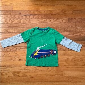 Green Train Graphic Kids Shirt Mini Boden